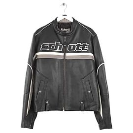 Schott Giacca di pelle nera Nero