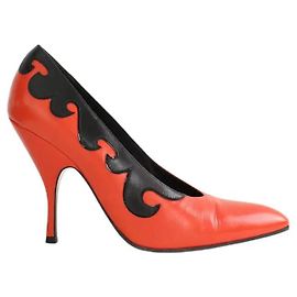 Bottega Veneta Rote Leder-High Heels Rot
