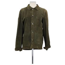 Veste en cuir kaki Closed Kaki