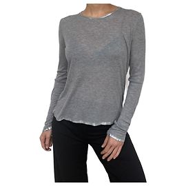 Zadig & Voltaire Top de manga larga deluxe Zadig y Voltaire Plata Gris