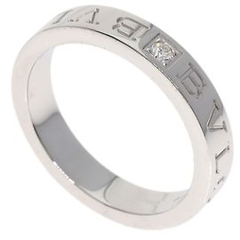 Bulgari Bvlgari Double Logo 1P Diamond Ring in 18K White Gold Other