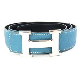 Cinturón Constance H de Hermès Negro Azul