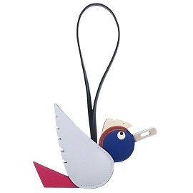 Porte-clés Kelly Birdie Charm Hermès Blanc Rouge Bleu