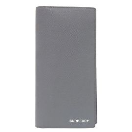 Burberry Gray Leather Long Wallet Brown