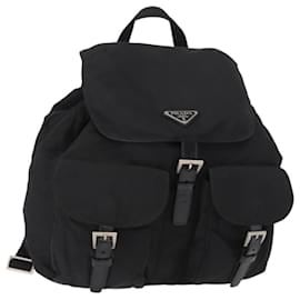 Prada Double Front Pocket Backpack Tessuto Medium Black