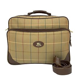 Bolsa Boston em lona e couro com logo Shadow Horse da Burberrys Marrom Caqui