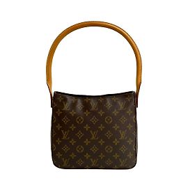 Louis Vuitton Looping MM Leather Shoulder Tote Brown