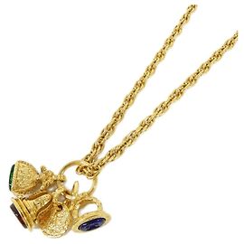 Collier multi-couleurs Chanel Rouge Bleu Doré Vert