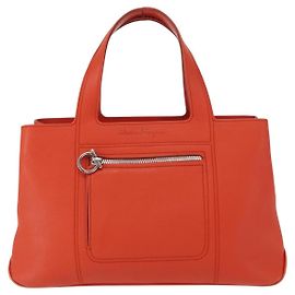Sac à main Gancini en cuir Salvatore Ferragamo Orange