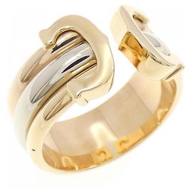 Cartier 2C Au750 Ring Size 15 Golden Metallic