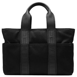 Hermès Hermes AcapulcoPM Toile Chevron Leather Handbag Black