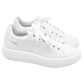 Baskets Pro Sleek Stuart Weitzman en cuir blanc Blanc Écru