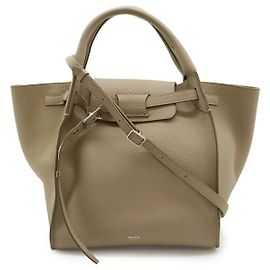Céline Celine Big Bag Small Leather 2way Handbag Brown Beige