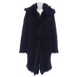 Miu Miu Mouton Coat Black