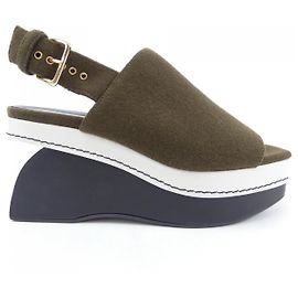 Sandales Marni Noir Blanc Vert Kaki