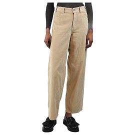 Céline Pantalones de pana beige - talla UK 8 Castaño