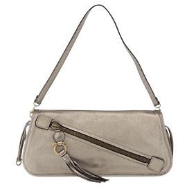 Bolsa de Ombro Gancini em Couro Salvatore Ferragamo Prata