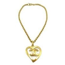 Pendente Cuore CC Chanel in metallo D'oro