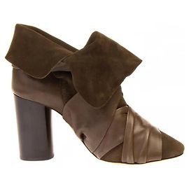 ISABEL MARANT leather ankle boots Olive green