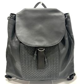 Mochila de couro de bezerro Intrecciato da Bottega Veneta Marrom