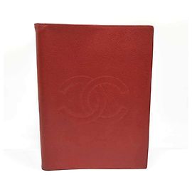 Chanel Red Grained Calfskin Notebook Cover Red