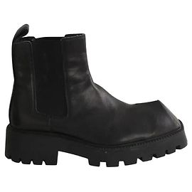 Balenciaga Black leather boots Black