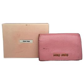 Vintage Miu Miu Leather Card Holder Pink Pink