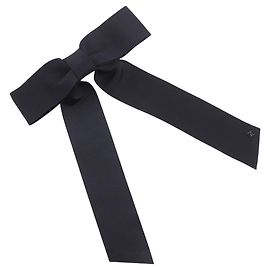 Barrette en satin noir Chanel Noir