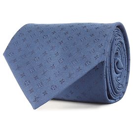 Corbata de seda Neo Monogram Louis Vuitton Azul