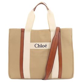 Chloé Brown Canvas Tote Bag Brown