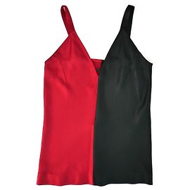 Haider Ackermann SS18 Rot & Schwarzes Top Schwarz Rot