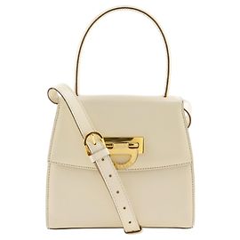 Céline Sac à main vintage 2-en-1 Celine en cuir de veau blanc Blanc