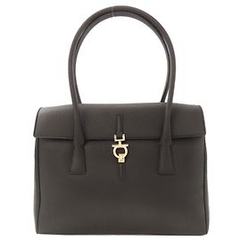 Salvatore Ferragamo Gancini Handbag Black