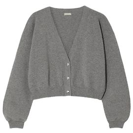 Alaïa Alaia Kurzgeschnittene Skulpturale Kaschmir-Cardigan Grau Grau
