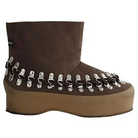 Autre Marque Bottes en daim marron Marron