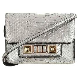 Proenza Schouler Borsa a spalla in pelle argentata Argento
