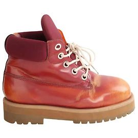 Autre Marque Scarpe stringate in pelle rossa Rosso