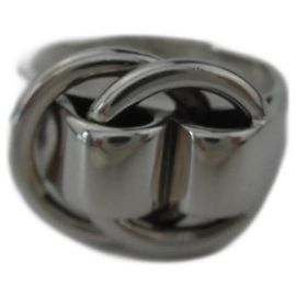 Hermès Paris NOEUD COULANT Sterling silver 925 ring Silvery