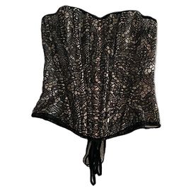 Autre Marque Cadolle Paris - Top oder Korsett Maison Cadolle Paris - Schwarze Spitze und Puder T. S Schwarz Beige
