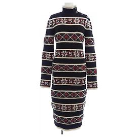 Robe en cachemire Chanel Noir Blanc Rouge