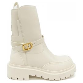 Botas de borracha de couro Christian Dior KDI866CRU Branco