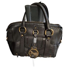 Sac à main Céline en cuir d'autruche noir Noir