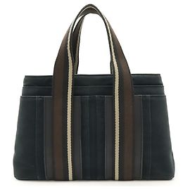 Hermès HERMES Bolsa Tote Horizontal PM Marrom Preto Bege