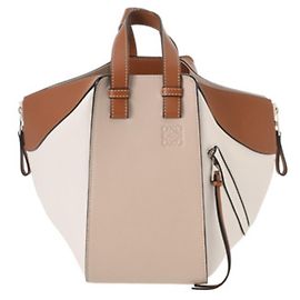 Loewe Hammock Small Women's Leather 2-Way Bag Brown White Beige