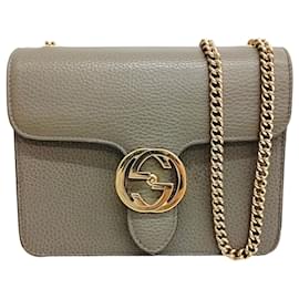 Gucci-Gucci Interlocking G Chain Shoulder Bag-Brown