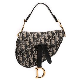 Borsa a sella mini obliqua blu Dior Blu Blu navy