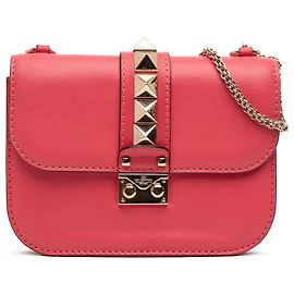 Valentino Petit Sac Crossbody Glam Lock Rockstud Rose Rose