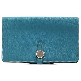Cartera Larga Dogon en Togo Azul Hermès Azul Azul claro