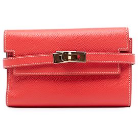 Cartera Depliante Kelly en Epsom Roja de Hermès Roja