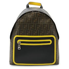 Fendi Zucca-Muster Rucksack Schwarz Khaki Gelb